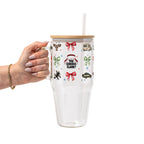 Cozy Christmas Vibes Glass Cup, Mug & Tumbler with Lid and Straw