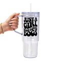 Just a Girl Who Loves Dogs Glass Cup, Mug & Tumbler with Lid and Straw