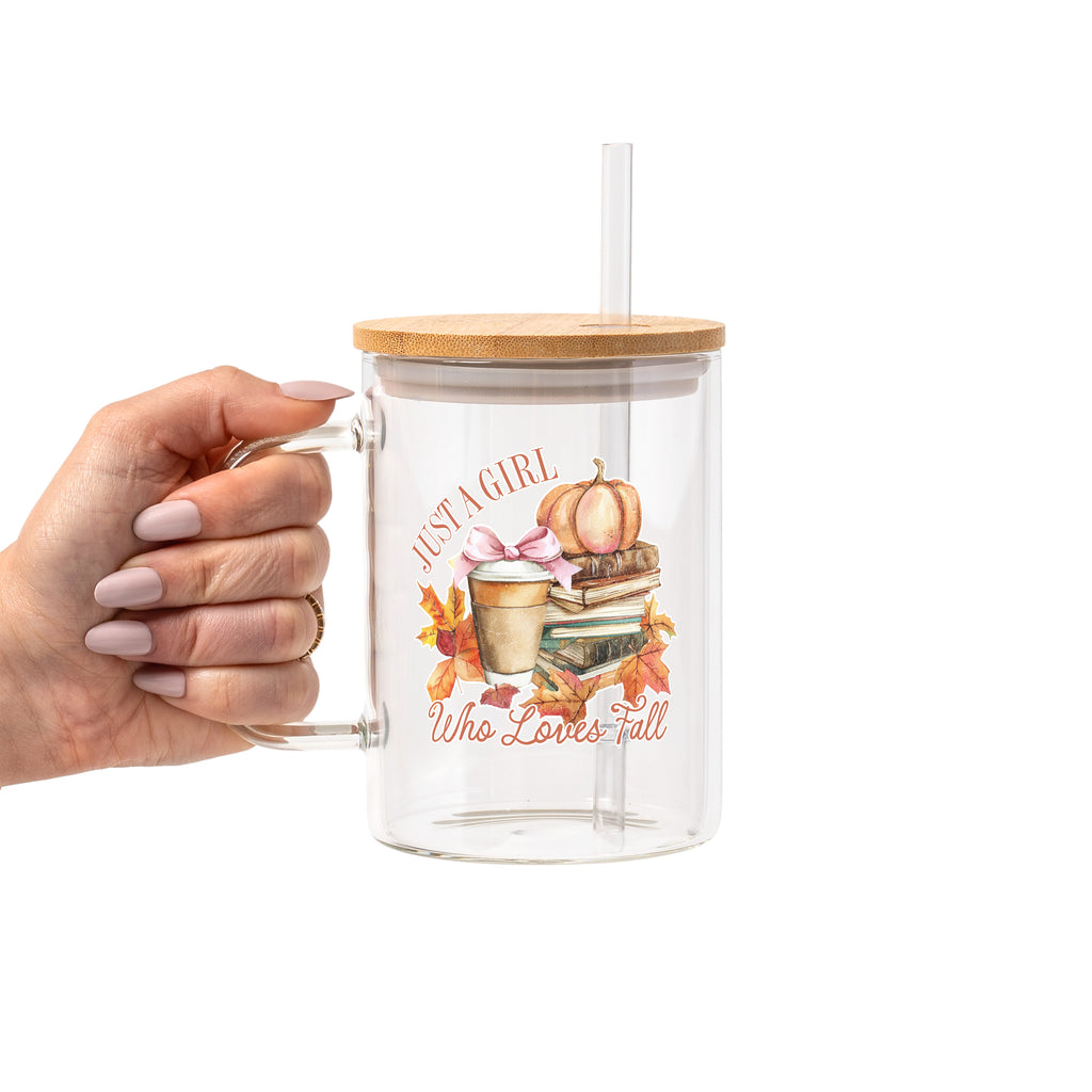 Pumpkin Spice Fall Glass Cup, Mug & Tumbler with Lid and Straw