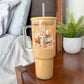 Girl Who Loves Fall 40oz Tumbler With Lid and Straw