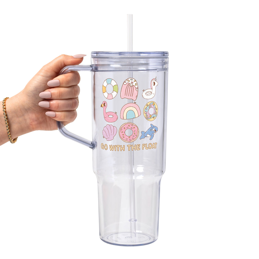 Go With the Float Glass Cup, Mug & Tumbler with Lid and Straw