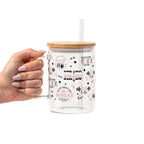 Gym Girl Glass Cup, Mug & Tumbler with Lid and Straw