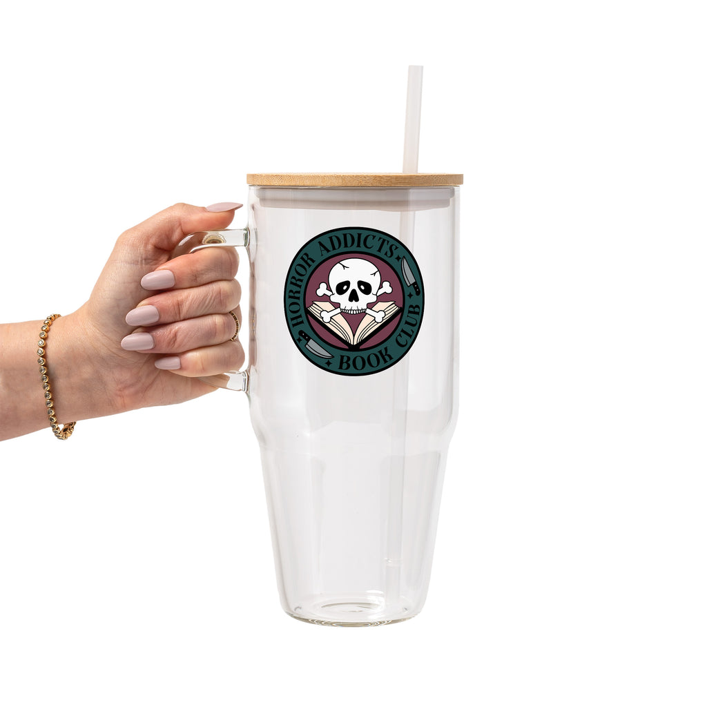 Bookish Reader Glass Cup, Mug & Tumbler with Lid and Straw
