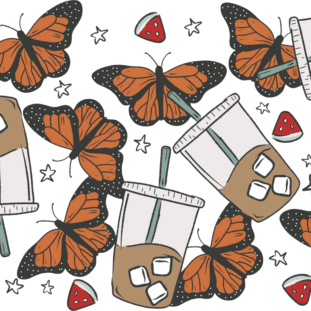 Spring Butterfly Aesthetic Glass Cup, Mug & Tumbler with Lid and Straw