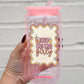 Iced Coffee Girly 16oz Glass Can Cup With Lid and Straw