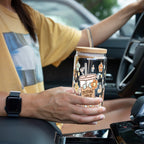 Emotional Support Jenna Bestie Glass Cup, Mug & Tumbler with Lid and Straw
