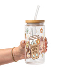 Emotional Support Jenna Bestie Glass Cup, Mug & Tumbler with Lid and Straw