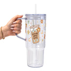 Emotional Support Jenna Bestie Glass Cup, Mug & Tumbler with Lid and Straw