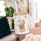 Emotional Support Jenna Bestie Glass Cup, Mug & Tumbler with Lid and Straw