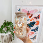 Emotional Support Jenna Bestie Glass Cup, Mug & Tumbler with Lid and Straw