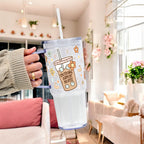 Emotional Support Jenna Bestie Glass Cup, Mug & Tumbler with Lid and Straw