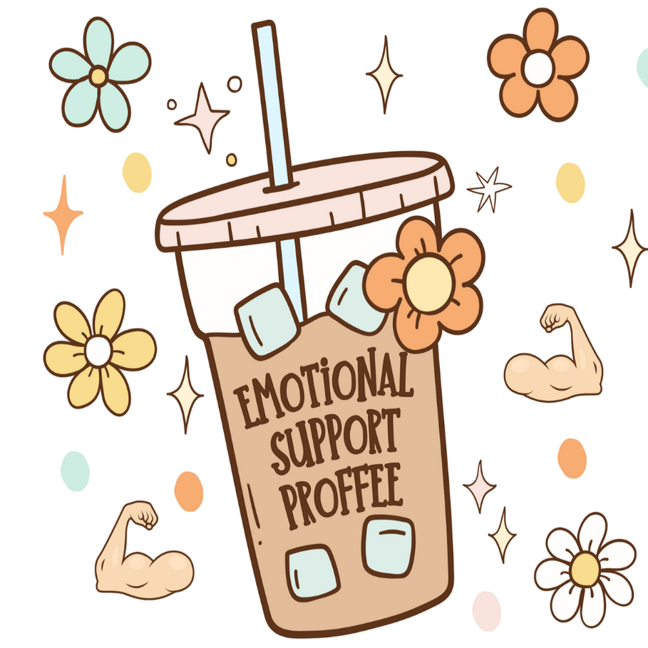 Emotional Support Jenna Bestie Glass Cup, Mug & Tumbler with Lid and Straw