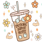 Emotional Support Jenna Bestie Glass Cup, Mug & Tumbler with Lid and Straw