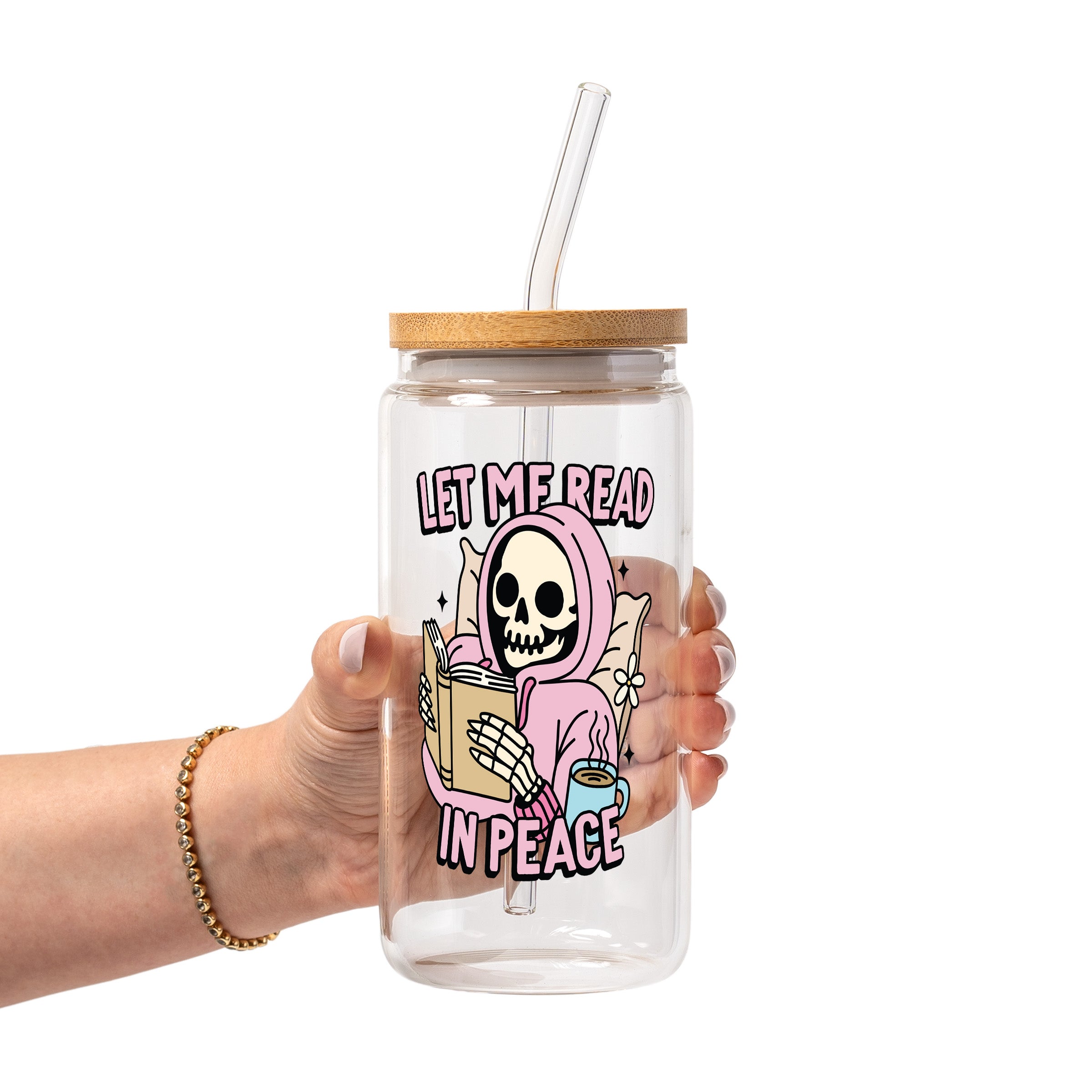Bookish Reader Glass Cup, Mug & Tumbler with Lid and Straw