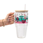 Sips & Scrubs Medical Glass Cup, Mug & Tumbler with Lid and Straw
