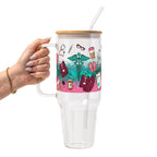 Sips & Scrubs Medical Glass Cup, Mug & Tumbler with Lid and Straw