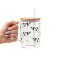 Cow Print Glass Cup, Mug & Tumbler with Lid and Straw