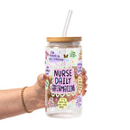 Nurse Daily Affirmations Glass Cup, Mug & Tumbler with Lid and Straw