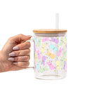 Pastel Easter Bunny Glass Cup, Mug & Tumbler with Lid and Straw