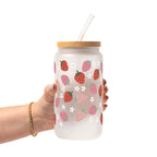 Spring 2025 Aesthetic Glass Cup, Mug & Tumbler with Lid and Straw