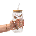 Christmas Gingerbread Candy Glass Cup, Mug & Tumbler with Lid and Straw