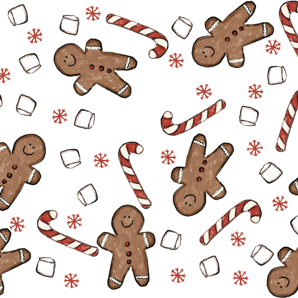 Christmas Gingerbread Candy Glass Cup, Mug & Tumbler with Lid and Straw