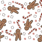 Christmas Gingerbread Candy Glass Cup, Mug & Tumbler with Lid and Straw