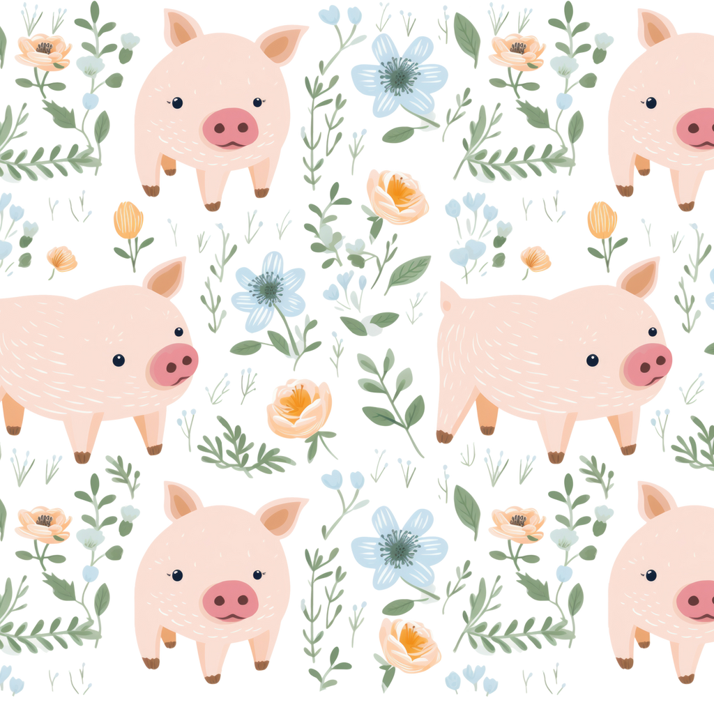Piggies and Posies Glass Cup, Mug & Tumbler with Lid and Straw