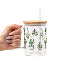 Botanical Greenery Plant Lover Glass Cup, Mug & Tumbler with Lid and Straw