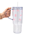 Coquette Pink Bow Glass Cup, Mug & Tumbler with Lid and Straw