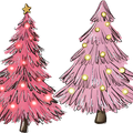 Pink Christmas Trees Glass Cup, Mug & Tumbler with Lid and Straw