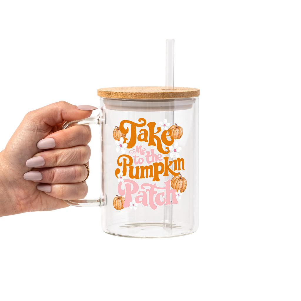 Pumpkin Spice Fall Glass Cup, Mug & Tumbler with Lid and Straw