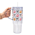Halloween Coquette Pumpkins Glass Cup, Mug & Tumbler with Lid and Straw
