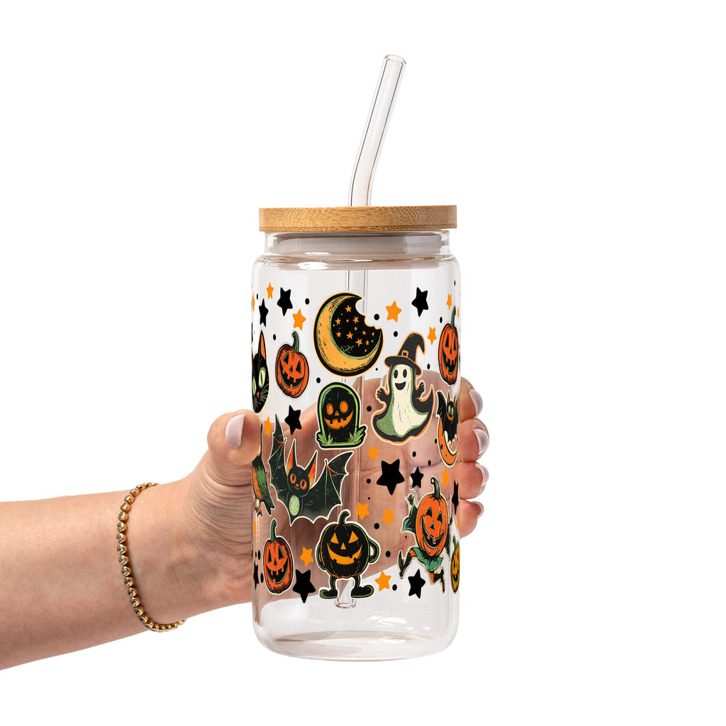 Retrocore Halloween Glass Cup, Mug & Tumbler with Lid and Straw