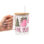 Tis The Season Christmas Glass Cup, Mug & Tumbler with Lid and Straw