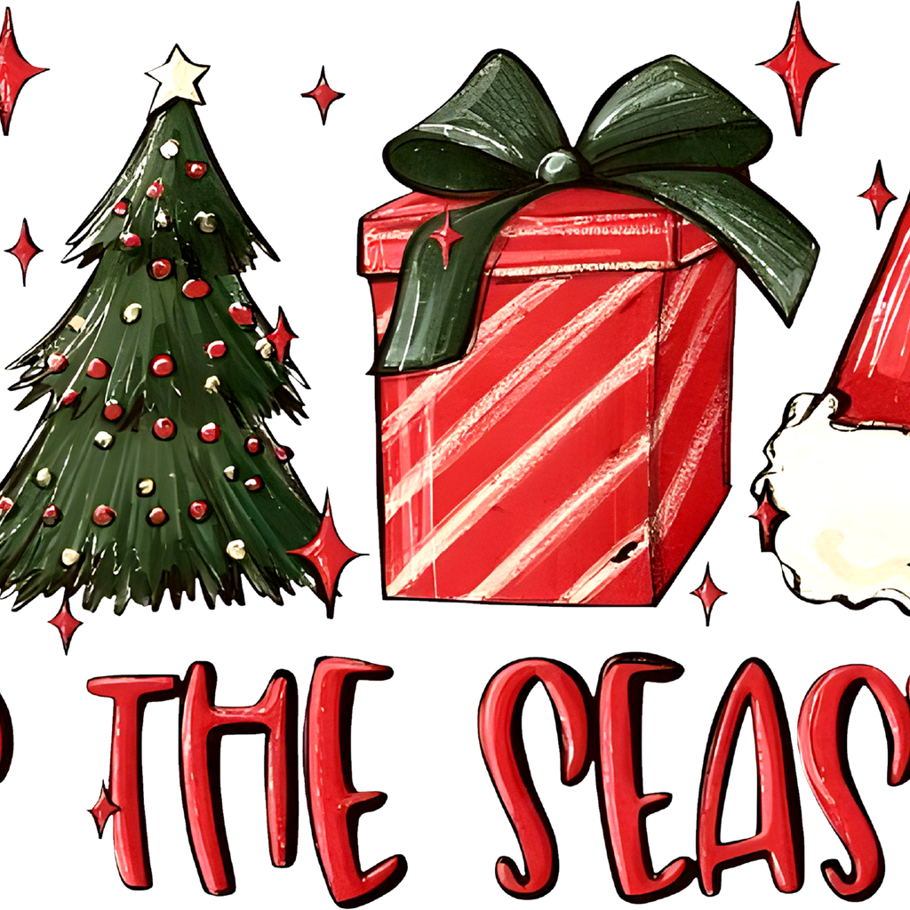 Tis The Season Christmas Glass Cup, Mug & Tumbler with Lid and Straw