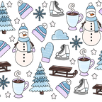 Blue Winter Glass Cup, Mug & Tumbler with Lid and Straw