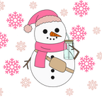 Boujee Pink Snowman Glass Cup, Mug & Tumbler with Lid and Straw