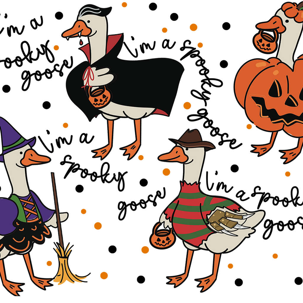 Spooky Goose Glass Cup, Mug & Tumbler with Lid and Straw