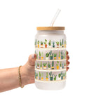 Succulent Lover Glass Cup, Mug & Tumbler with Lid and Straw
