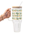 Succulent Lover Glass Cup, Mug & Tumbler with Lid and Straw