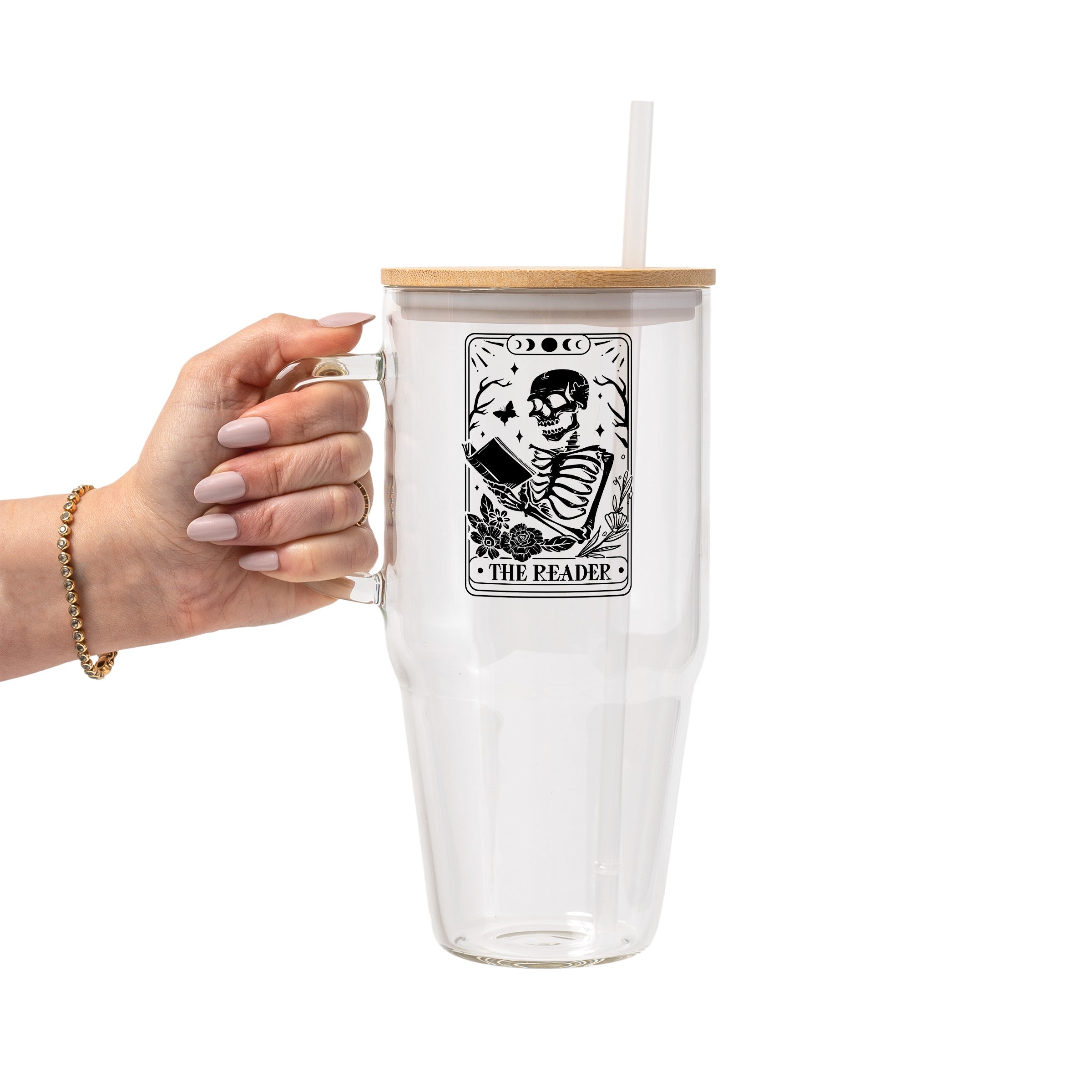 The Reader Glass Cup, Mug & Tumbler with Lid and Straw