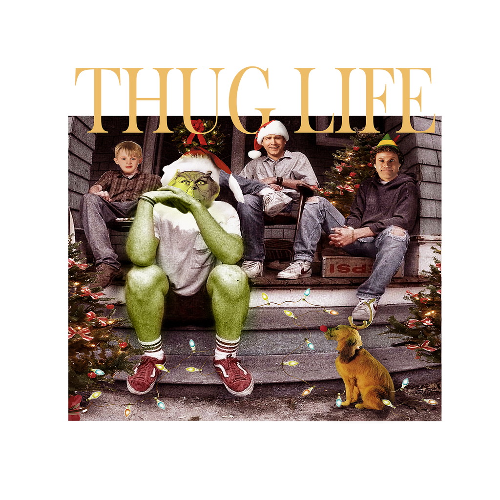 Thug Life Christmas Glass Cup, Mug & Tumbler with Lid and Straw