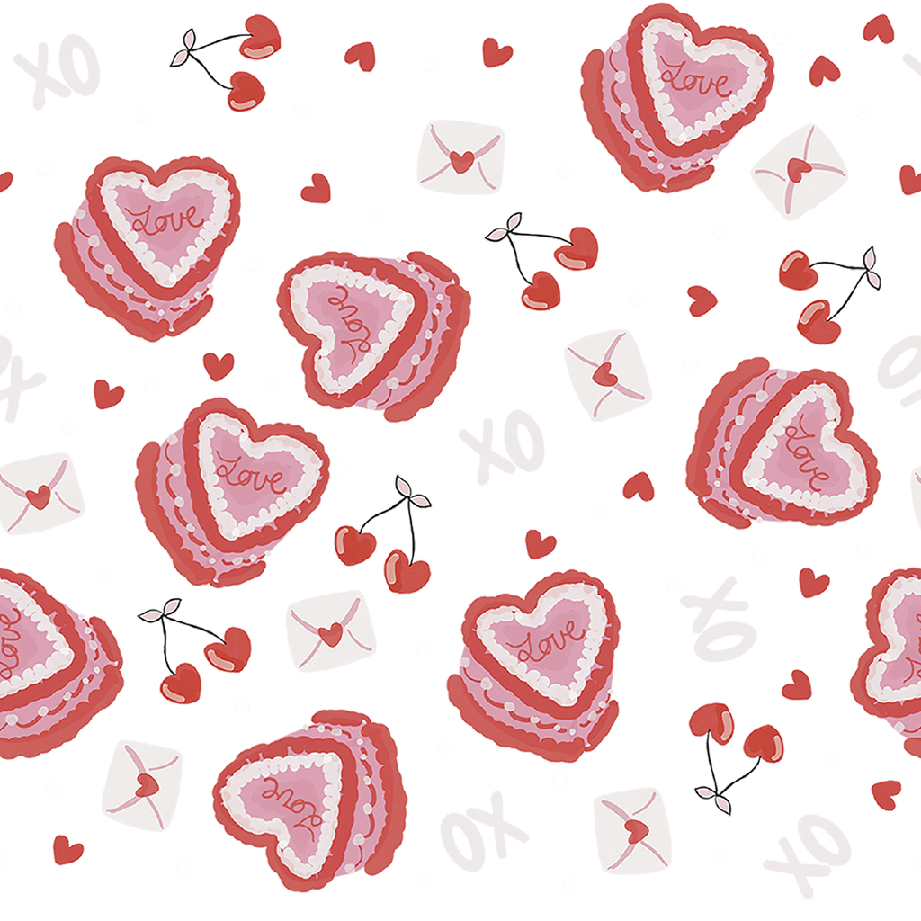Valentine's Day Heart Cakes Glass Cup, Mug & Tumbler with Lid and Straw