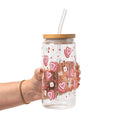 Valentine's Day Heart Cakes Glass Cup, Mug & Tumbler with Lid and Straw