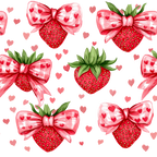 Valentine's Day Strawberry Bows Glass Cup, Mug & Tumbler with Lid and Straw