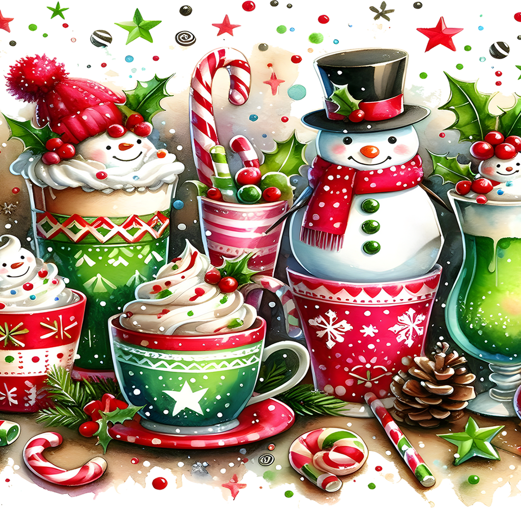 Holiday Snowman Glass Cup, Mug & Tumbler with Lid and Straw