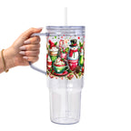 Holiday Snowman Glass Cup, Mug & Tumbler with Lid and Straw