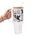 War College Glass Cup, Mug & Tumbler with Lid and Straw