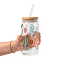 Cute Western Disco Glass Cup, Mug & Tumbler with Lid and Straw